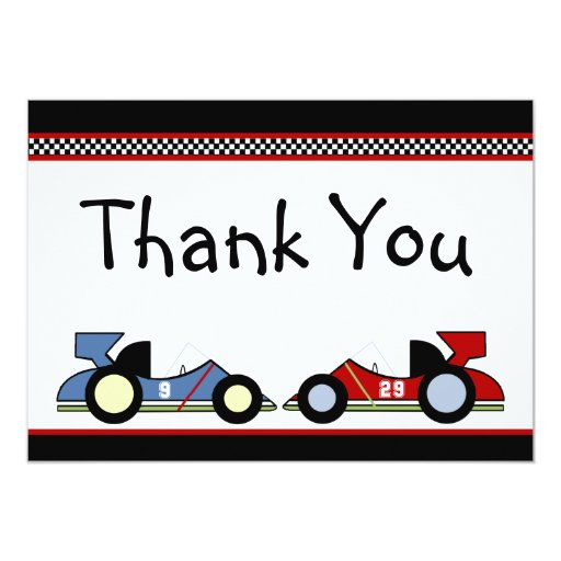 Race Cars Thank You Cards | Zazzle