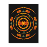 Race Cars Track Flowers Marigolds Abstract Art Postcard