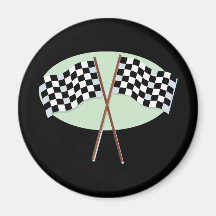 Race Flags Crossed Refrigerator Magnet