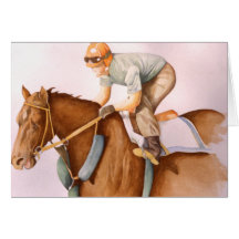 Race Horse and Jockey Greeting Card