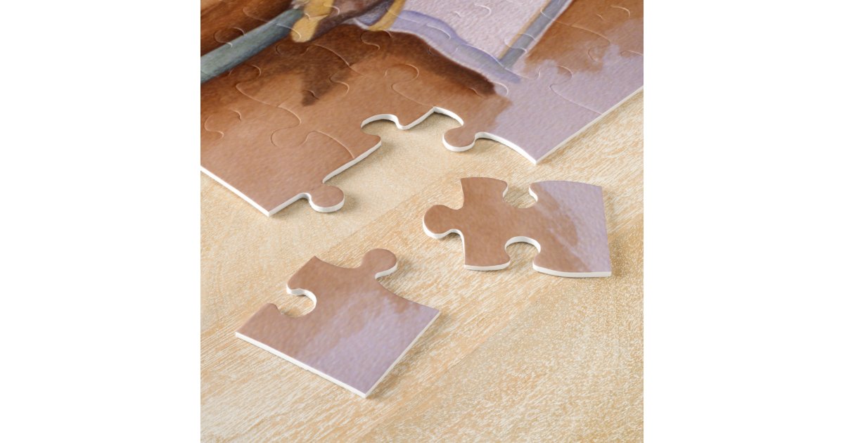 Race Horse and Jockey Jigsaw Puzzle Zazzle