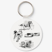 RACE - horse - bike - car - dog keychains by kahmier RACE - horse - bike - car - dog keychains