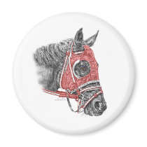 Race Horse Portrait magnets
