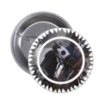 Race Horse Round Button