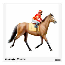Race Horse Trotting to the Post Wall Decal