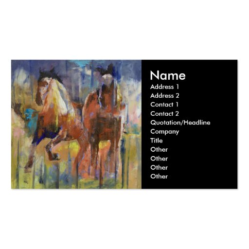 Race Horses Business Card (front side)