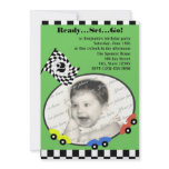 Race Time Birthday/ Green Custom Invitation