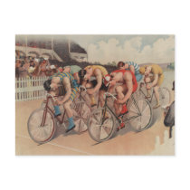 Race to the line - Vintage Cycle Race gift Post Card
