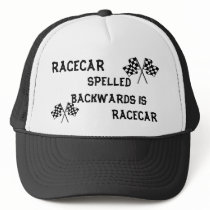 RACECAR SPELLED BACKWARDS HAT by babycore RACECAR SPELLED BACKWARDS HAT