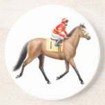 Racehorse Going to the Post Coaster