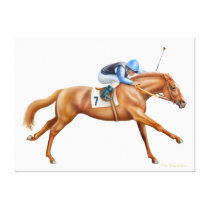 Racehorse in Full Gallop Wrapped Canvas