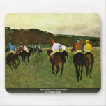Racehorses In Longchamp By Edgar Degas mousepads