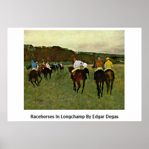 Racehorses In Longchamp By Edgar Degas Posters