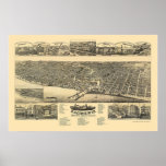 Racine, WI Panoramic Map - 1883 Print