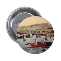 Racing at the Bois de Boulogne - Edouard Manet Buttons