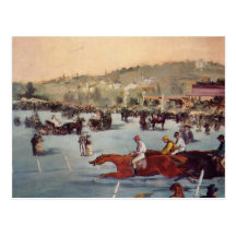 Racing at the Bois de Boulogne - Edouard Manet Postcards
