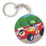Racing Black Lab Keychain