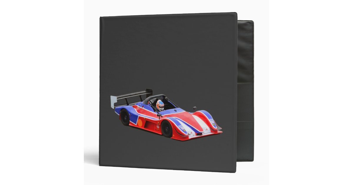 racing car 3 ring binder Zazzle