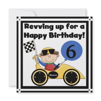 Racing Car Customized Birthday Invites invitation