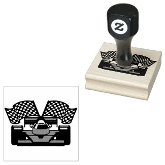 Racing Car Design Wooden Stamp