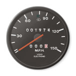 Racing car speedometer, inspired by air-cooled 911 magnets