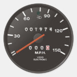 Racing car speedometer, inspired by air-cooled 911 round stickers