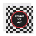 Racing Checkers Birthday Party Invitations