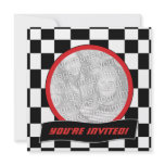 Racing Checkers Birthday Party Invitations