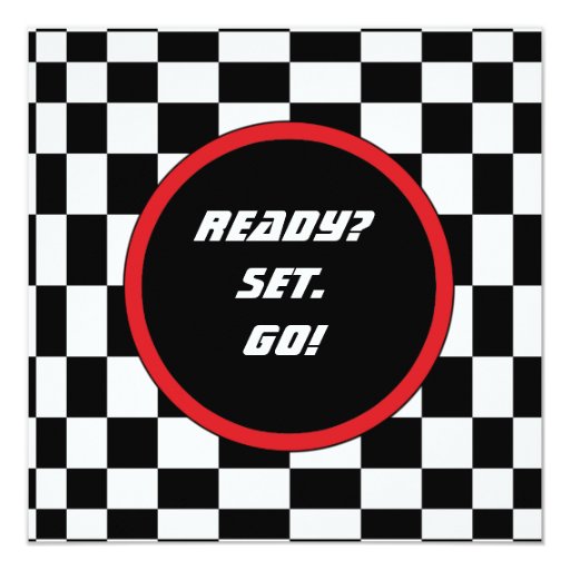 Racing Checkers Birthday Party Invitations Zazzle