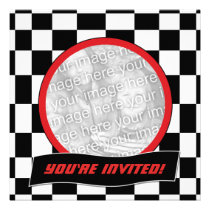 Racing Checkers Birthday Party Invitations invitations