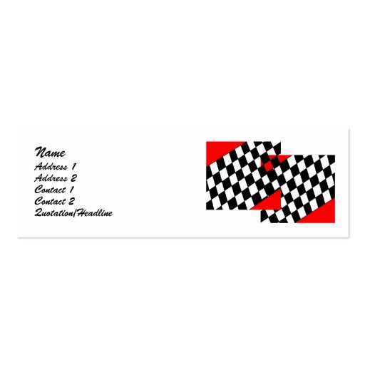 Racing Fan Business Cards (front side)