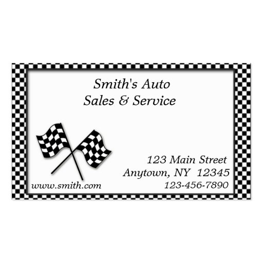 Racing Flags Business Card (front side)