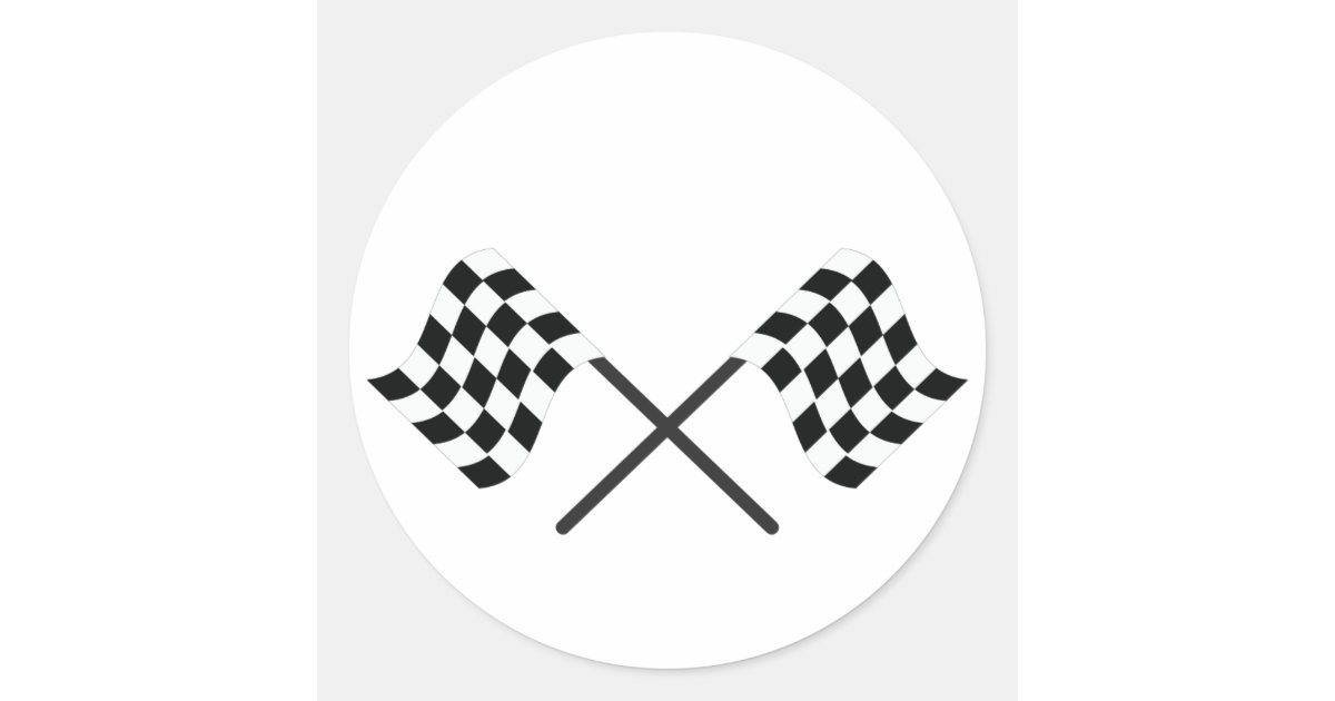 Racing Flags Classic Round Sticker Zazzle