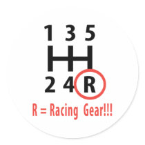 racing gear R stickers