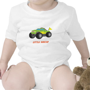 Racing Green Monster Truck for Baby Boys Baby Creeper