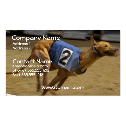 Racing Greyhound Dog Business Card (front side)