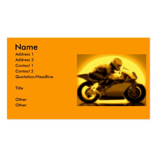 Racing Motorcycle Business Card Template