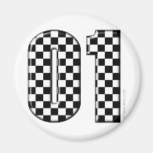 racing number 01 refrigerator magnet