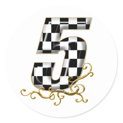 Auto Racing Experience on Racing Number 5 Round Sticker From Zazzle Com