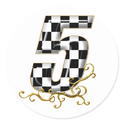 Auto Racing Experience on Racing Number 5 Round Sticker From Zazzle Com