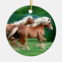 Racing Palomino Horses Ornament