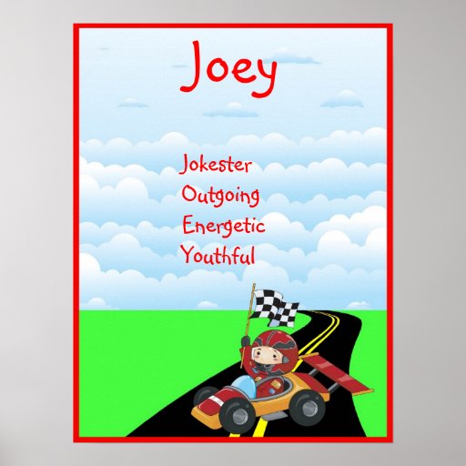 Racing Race Car Boys Room Name Art Print Zazzle