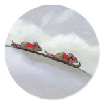 Racing rats skiing downhill fun unique rat art stickers