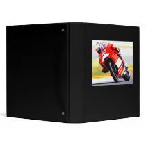 Racing Red Motorcycle 3 Ring Binders