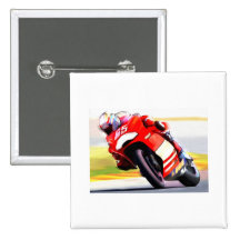 Racing Red Motorcycle Button