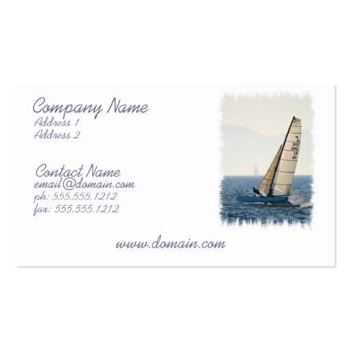 Racing Sailboat Business Card (front side)