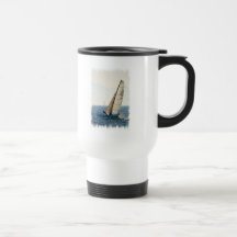 Racing Sailboat Plastic Travel Mug