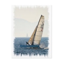 Racing Sailboat Postcard