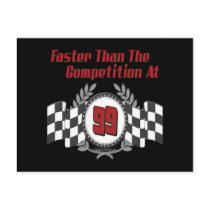 Racing Themed Birthday Gifts postcards by DesignsOutOfMind Racing Themed Birthday Gifts postcards