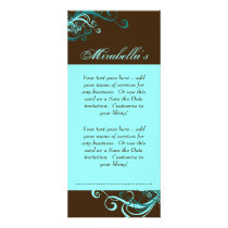 Rack Card Swirl Salon Spa Blue Brown
